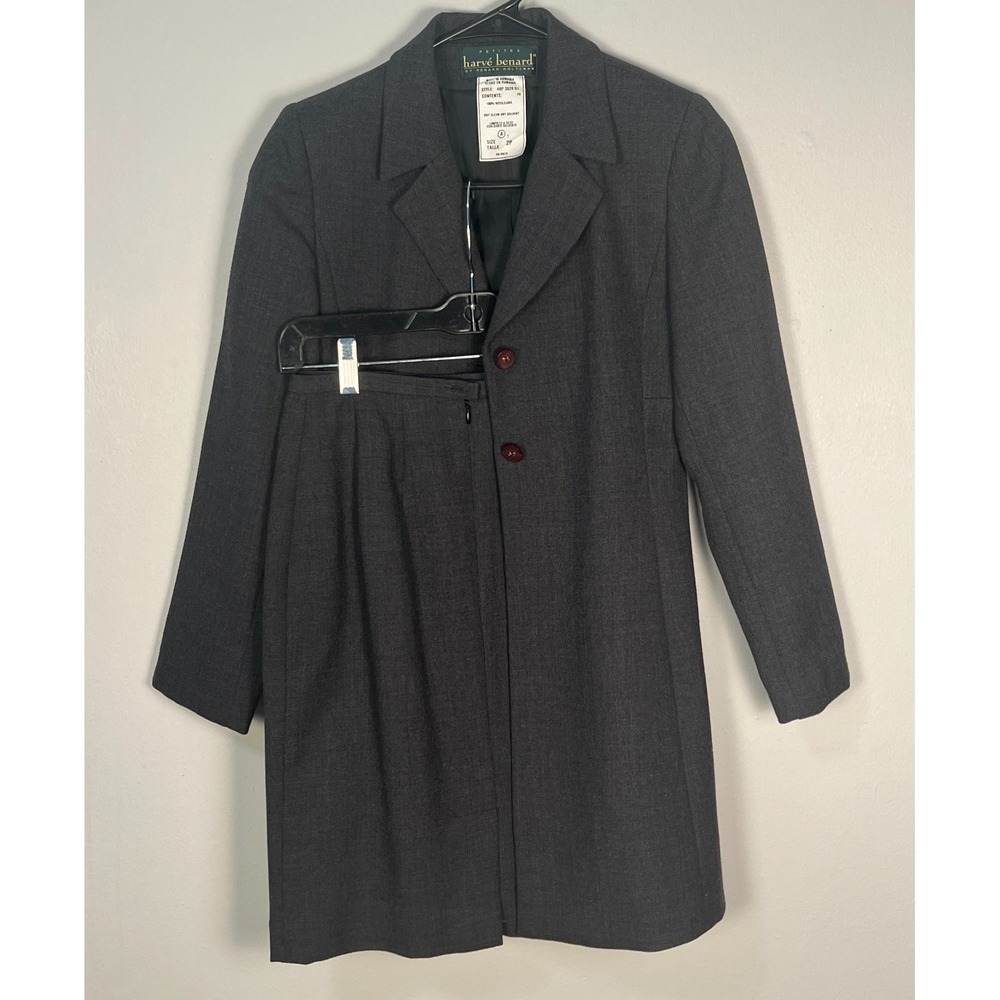 Harve Benard By Benard Holtzman Longline Skirt Suit Womens (40x2P) Charcoal Gray